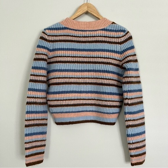 NWT English Factory Knit Striped Cropped Cardigan, Size XS - Picture 7 of 9